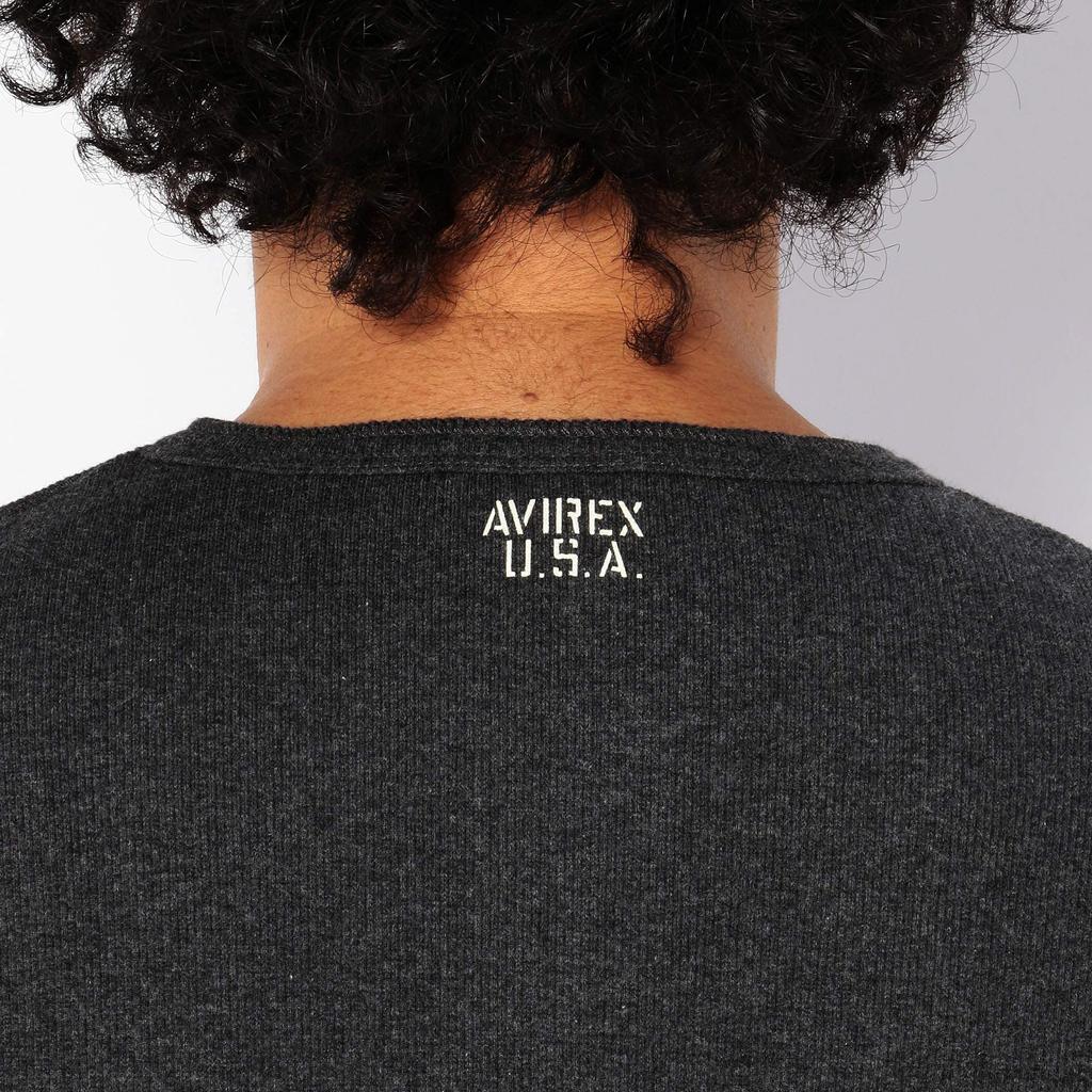 AVIREX DAILY RIB HENLYNECK TEE 6143504 Men's S Charcoal