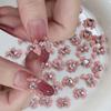 10Pcs 3D Resin Bowknot Nail Charms Diamond Pink Ribbon Bow  Jewelry Parts Manicure Decor Diiy Salon Accessory Gift