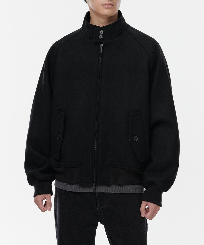 Musinsa Standard Wool Blend Harrington Jacket [Black]