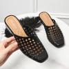 Women's Sandals Summer Holow Hole Slippers Fashion Solid Color Low Heel Slides Casual Breathable Shoes