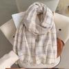 Scarf Women's winter high-end plaid shawl New autumn versatile fashion scarf Double-sided thickened trendy dual-use