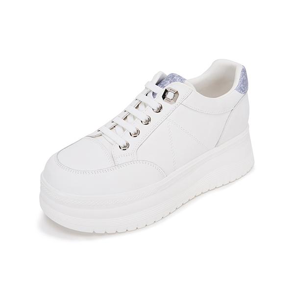 Mook Tiara Cowhide Height-Increasing Sneakers Blue 516623303Ac
