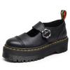 Thick-soled Characters with Mary Jane Women's Shoes, First-layer Leather Small Leather Shoes, Lychee Pattern Fashion College Style Muffin Bottom
