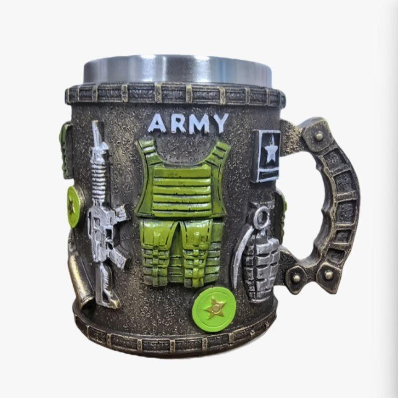 Popular mug v creative v resin stainless steel water cup Jaws cup ornament manufacturer