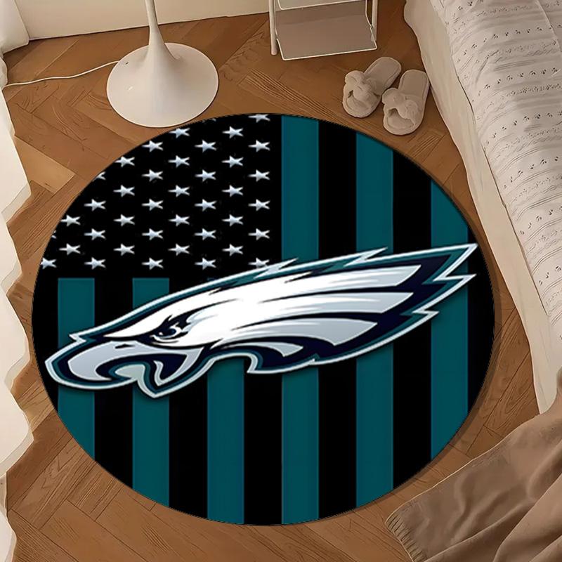Philadelphia Eagles Round Mat, Anti-slip Circle Carpet Chair Rug For livingroom,Bedroom, Doormat Home Decor Gift Christmas Gifts