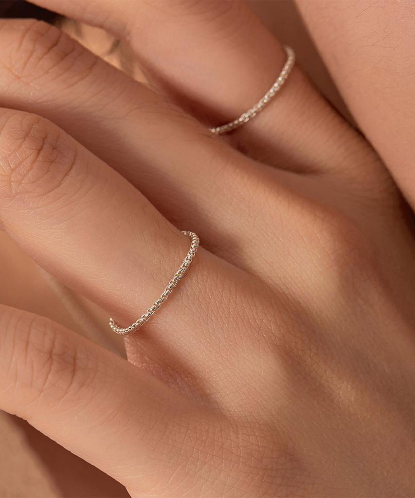 Helene Jewelry Silver 925 Round Chain Ring (D Type)