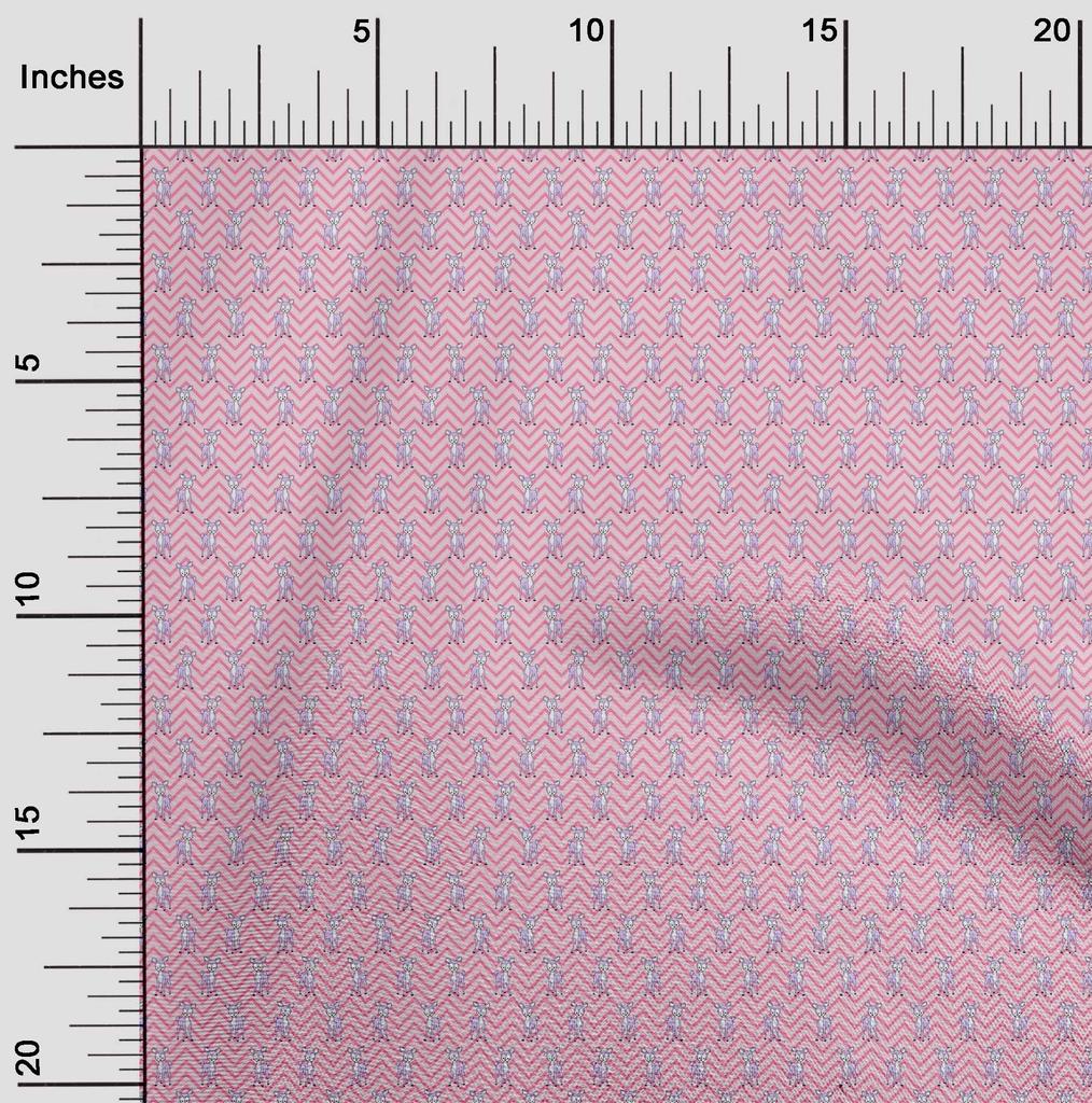 oneOone Cotton Cambric Light Pink Fabric Animal  Sewing Craft Projects Fabric Prints By Yard 42 Inch