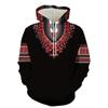 Retro Style Ethnic Pattern Printed Long Sleeve Hooded Sweatshirts Spring And Autumn Minority And Distinctive Men's Clothing Tiki