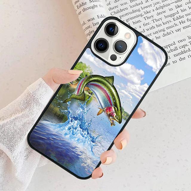 Trout Fish Fishing Phone Case Cover For iPhone 17 Air 15 16 11 13 14 Pro Max 12 Plus Max Fundas