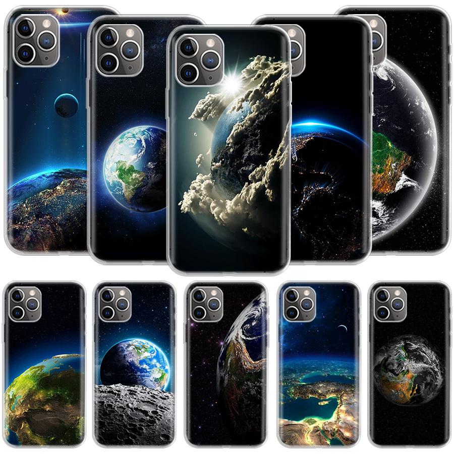 Earth, Stars, Space Phone Case For Apple Iphone 12 13 Mini 14 15 Pro 17 Pro Max Air 11 16E 16 Plus Shell Cover Clear T