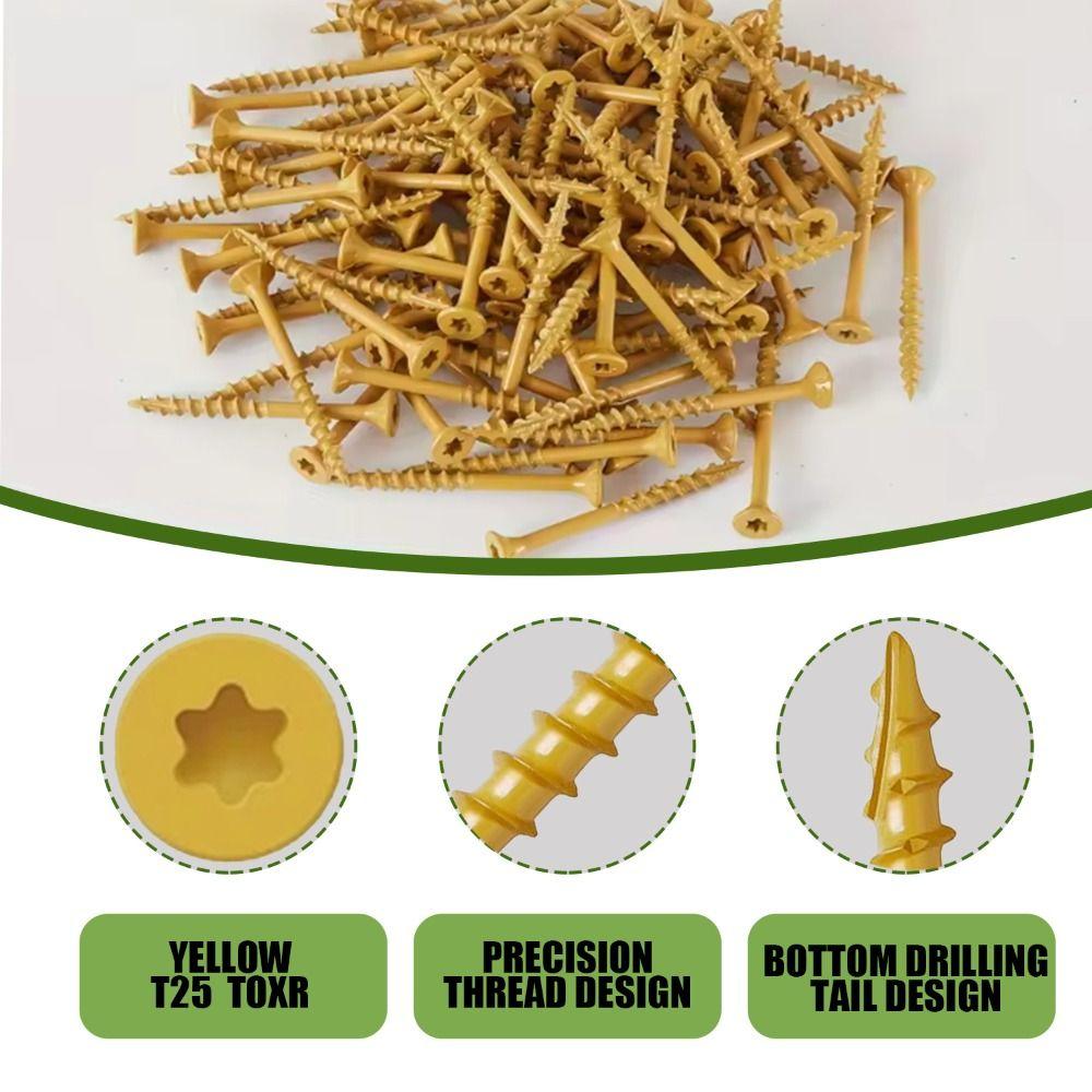 T 25 Star Drive Self-Drilling Wood Screws Epoxy Coated Rust Resistant Wood Screws Self Tapping Imperial Flooring Nails