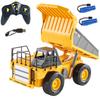 124 Scale RC Dump Truck, Engineering Vehicle, 2.4GHz, 360° Rotating LED Light, Alloy Reinforced, for Kids, Indoor Play, Birthday Gift for Boys, Gift