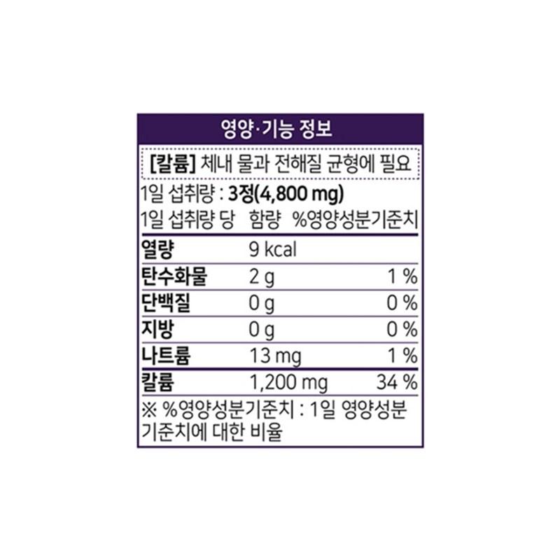 Dongwha Pharmaceutical 3 Pills a Day, Water Balance Potassium Citrate Potassium Nutritional Supplement 144g, 90 Tablets, 1 Unit