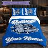 Canterbury-Bankstown Bulldogs Customized Name Text Bedding Set, 1 Duvet Cover & 2 Pillowcases Personalized Bedroom Gift