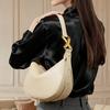 New High-End Underarm Women's Bag Versatile Dumpling Bag European and American Casual Single Shoulder Crossbody Bag Genuine Leather Trendy Bag