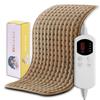 Electric Hot Mat Mini Single Person Hot Carpet with Timer Function Overheating Prevention Electric Blanket Mat for Working from Laying Cold Brown