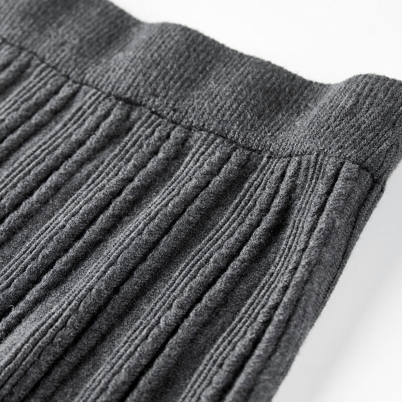 Jupe Longue Hiver Elegante Plissée Ligne A pour Femme