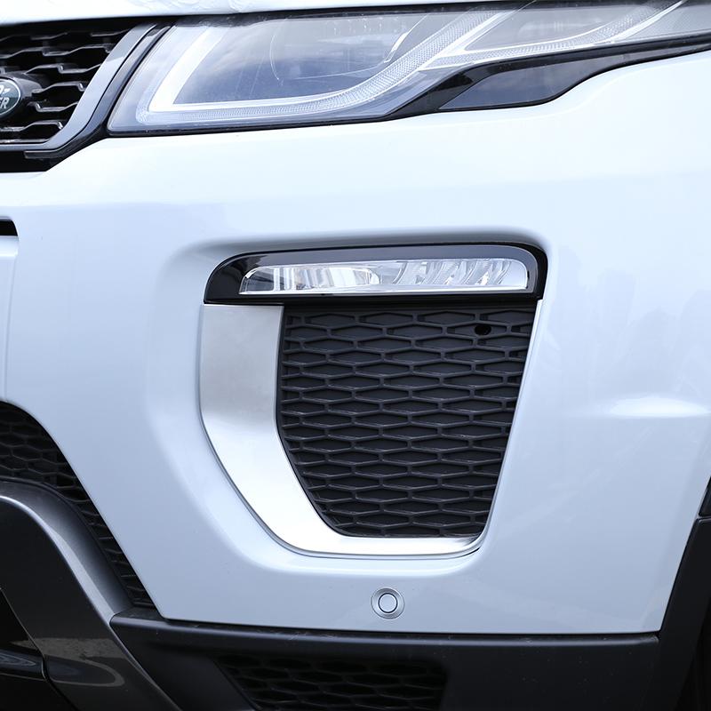 Car Styling Front Fog Light Cover Fog Lamp Frame Trim ABS Silver  For Land Rover Range Rover Evoque 2016-2018 Interior