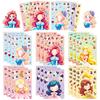 6 Packs Make A Face Children'S Princess Face Change Stickers Shrimp Skin Cartoon Educational Toy Puzzle Stickers