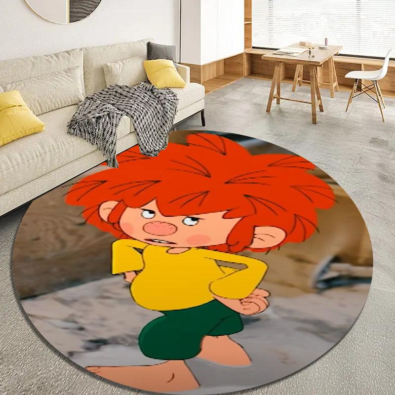 Covor rotund de designer Meister Eder și Pumuckl, Covor pentru living, dormitor, canapea, cameră de joacă, Covoraș antiderapant Q0025