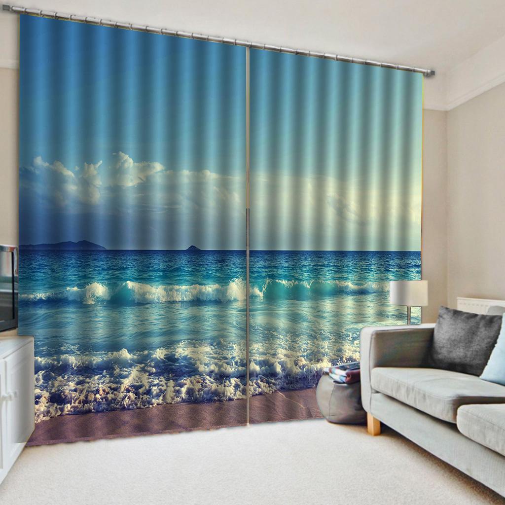 Nature Senery Sunset Beach Sky Sea Tree Window Curtain Blinds Great for Living Area Kids Bedchamber Bathroom Kicthen Door House Decoration