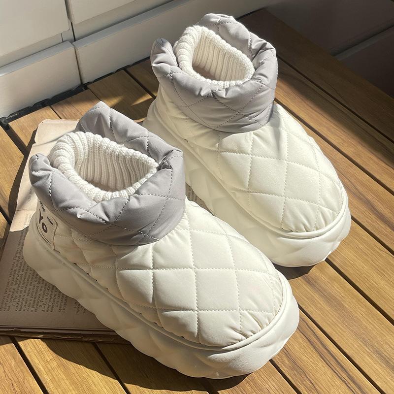 Women's Autumn and Winter Padded Thickened Medium Thick Bottom Waterproof Outdoor Snow Boots Non Slip Warm Women's Shoes