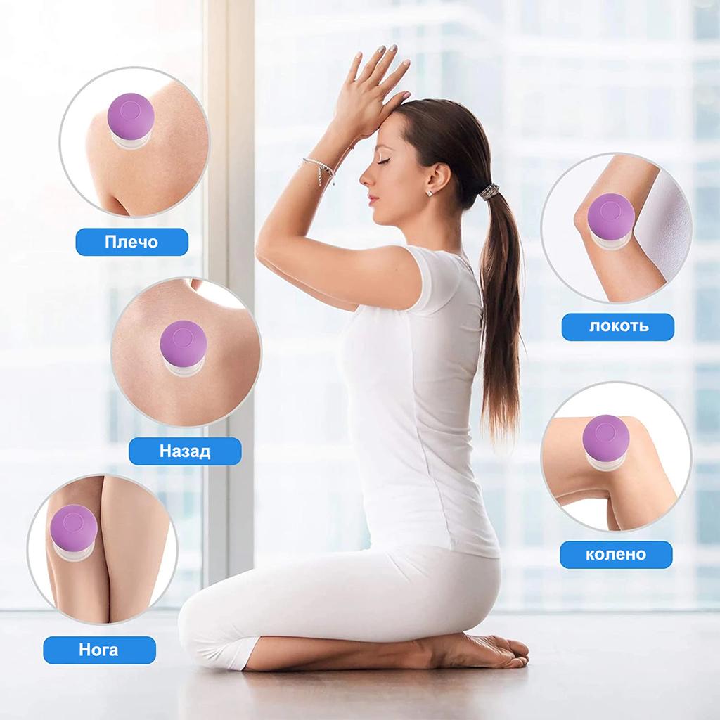 Rubber Head Glass Vacuum Cupping Chinese Therapy Set Hijab Jars AntiCellulite Suction Cups Massage Body Health Massager For Face