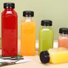 Empty Plastic Square Juice Bottles With Caps Water Bottles Clear Bulk Drink Containers With Lids Milk Jam Bottle