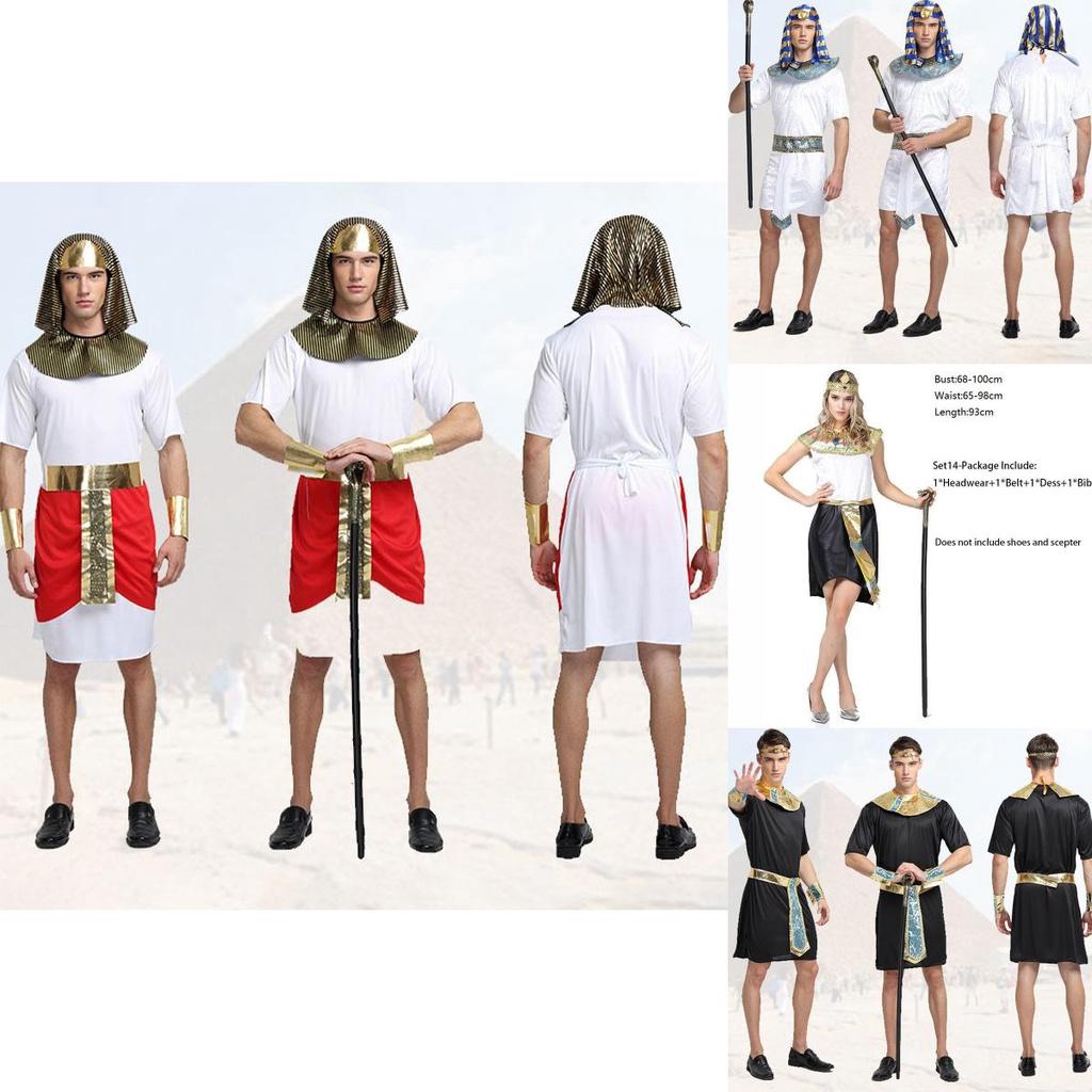 Deluxe Men Egyptian King Costume Majestic Arabian Prince Outfit For Halloween Parties**