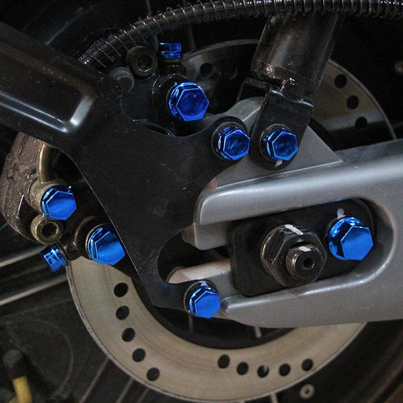 30 st/set Motorcykel Skruvlock Kåpa Huvudkropp Dekorativ Motor Mutter Bult Caps för Yamaha Kawasaki Honda Bil Cykel Tillbehör MYY