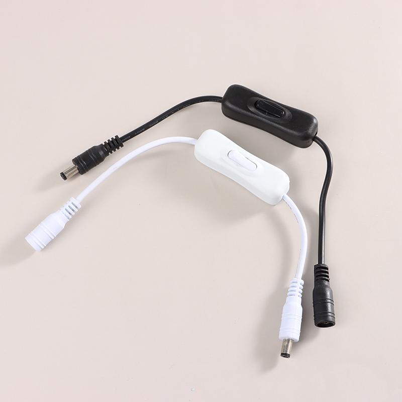 1Pc Light Switch Dc 12V Female Male Power Cable Black White Dc Connector On Off Inline 304 Switch For Led Strip Light Lamp