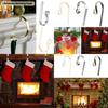 F26C Metal Christmas Stocking Holder Hooks Fireplace Hanger Fireplace Hook with Non-Skid Design, Bronze/Gold/Silver Optional