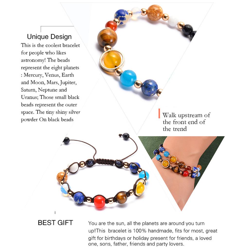 Stone Bracelet Hand Pendent Wrist Band Colorful Man Colorfast Sweet Gift Universe Birthday Gift Bead Bracelets