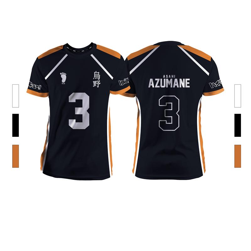 Czarny Letni Męski Sportowy Modny Rekreacyjny Wygodny Oddychający Siatkówka Anime Neutralny Krótki Rękaw Okrągły Dekolt T-shirt