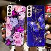 For Samsung Galaxy S21 Plus Case S21 ULTRA Heart-Butterfly Funda For Samsung S21 FE Case S 21 Protection Liquid Silicone Cover
