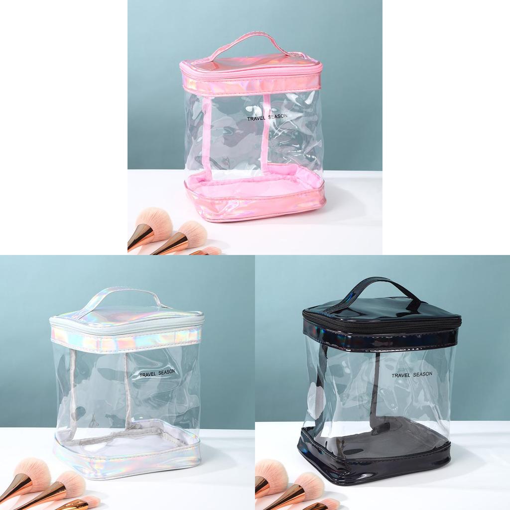 Modern Minimalist Pvc Transparent Makeup Bag With Large Capacity For Travel And Storage
