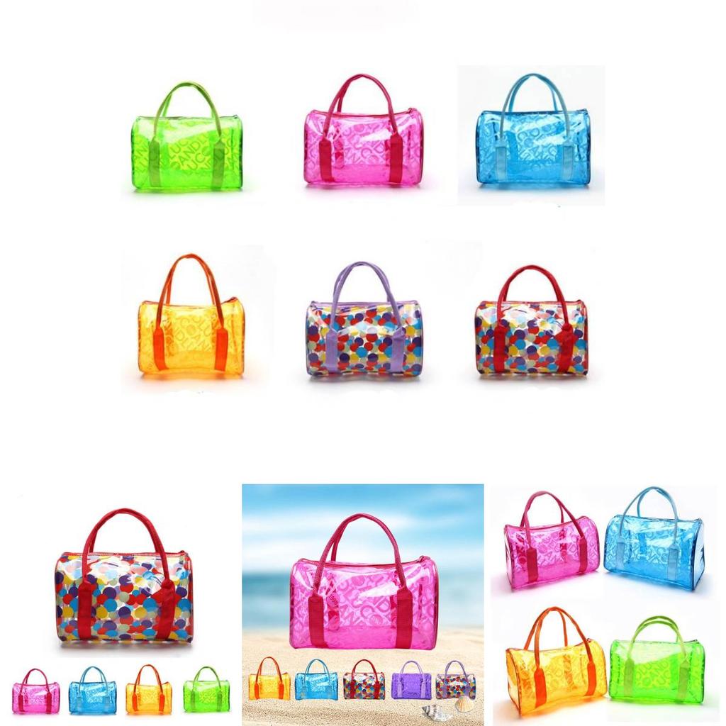 Stylish Waterproof Outdoor Swimming Bag Trendy Fitness Toiletry Bag Perfect Jelly Beach Storage