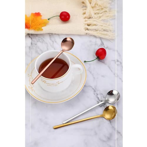 KXLCGYK 5-Piece Set of 13.5cm Tea and Coffee Spoons, 18-8 Stainless Steel, Dishwasher Safe, Includes Muddler Spoon, Tea Spoon, and Dessert Spoon, Styl
