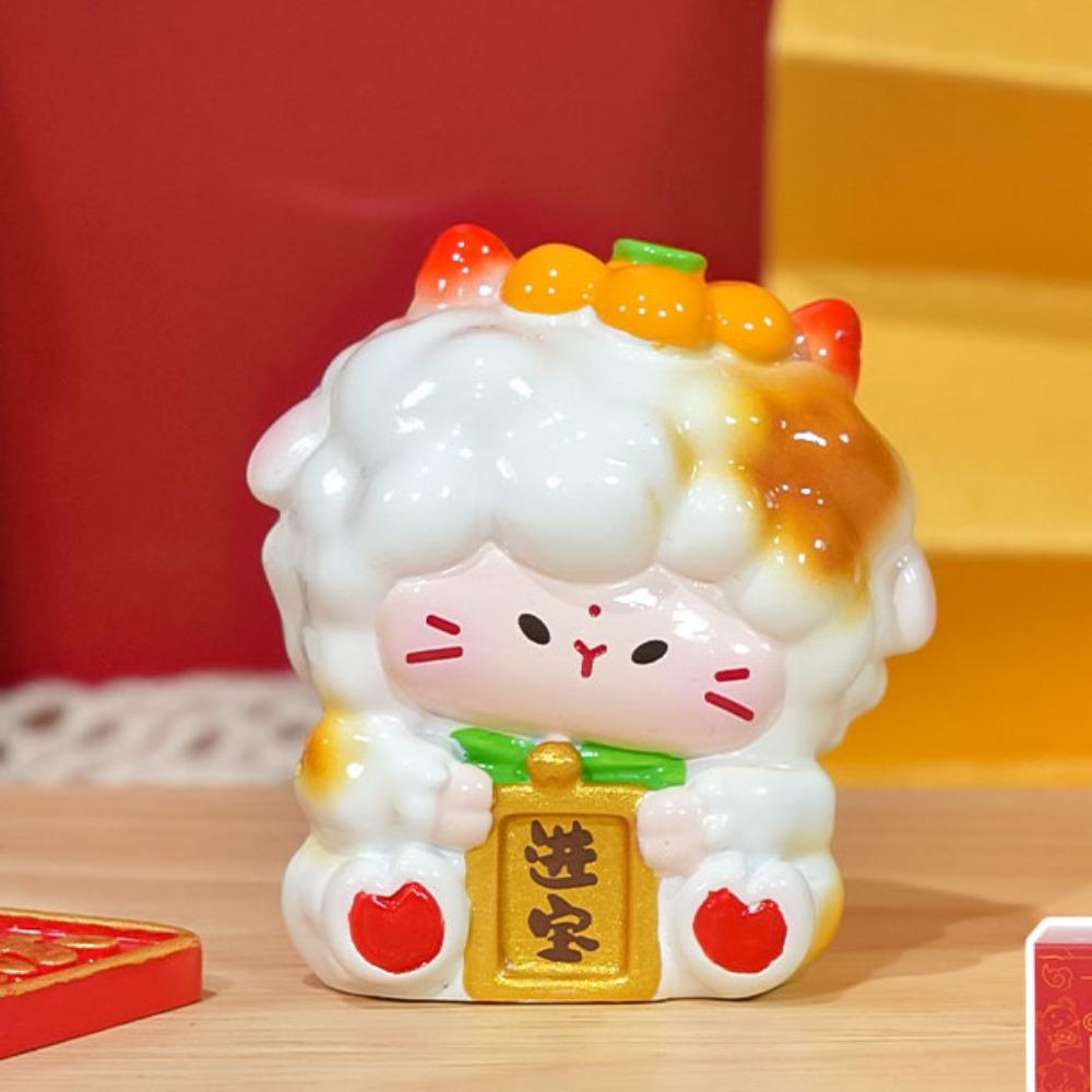 Chinese Style 2026 New Years Ornament Fortune Traditional Lucky Cat Desk Ornament Blessing Mini Chinese Zodiac Figurines