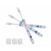 Children's Toothbrush Set for Girls (3-Piece Set with Caps) - ABC Bear Design, Made In Japan