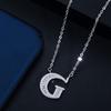 Wife'S Romantic Trip With 26 English Letters Collarbone Chain Pendant, Slightly Inlaid Zircon-Plated Platinum Necklace