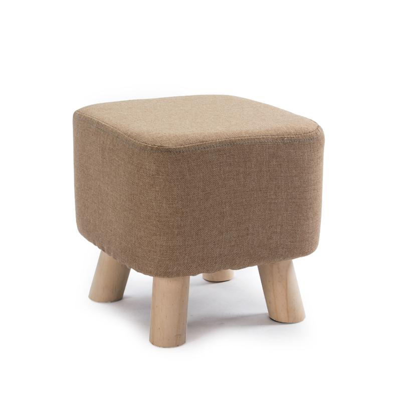 Elastic Footstool Cover Cotton Linen Stretch Sofa Protector Ottoman Slipcover Washable Ottoman Pouffe Foot Rest Stool Covers