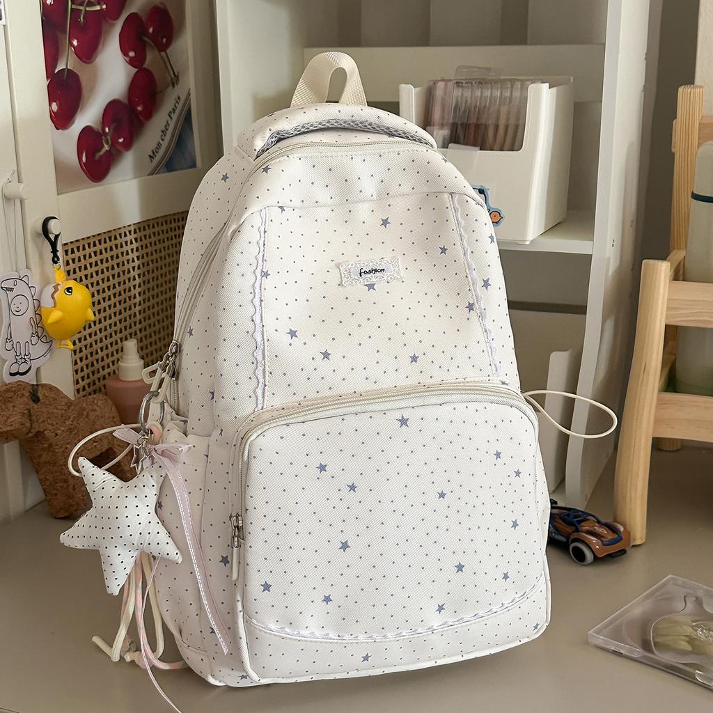 Schoolbag star schoolbag junior high school girls ins style high school students high value large capacity backpack leisure travel backpack