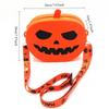 Halloween Pumpkin Silicone Crossbody Bag Funny Novelty Shoulder Bag with Zipper for Party Travel Gift Holds Phone Lipstick Coin