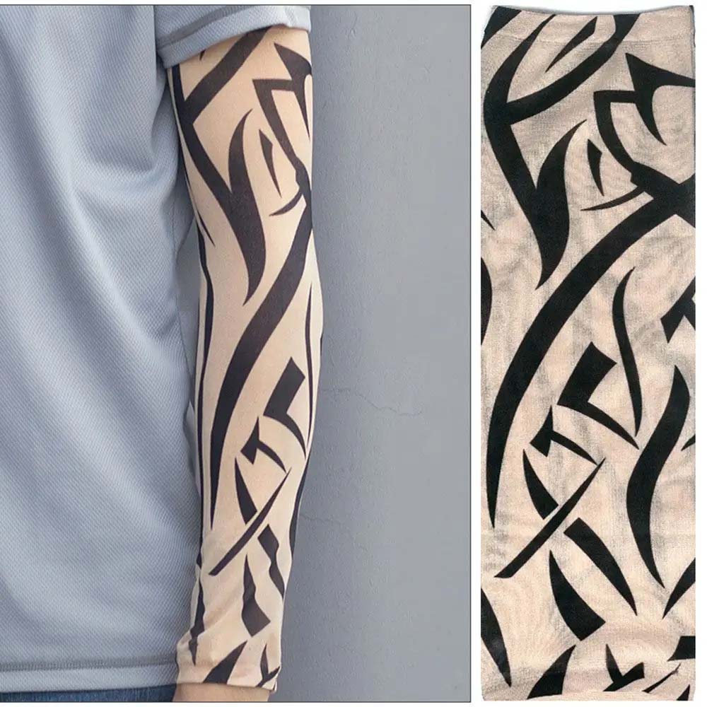 Arm Warmers Flower Arm Tattoo Sleeve Arm Covers Ice Silk Arm Sleeve Sun Protection Cover Sports