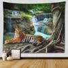 Dschungel Tierwelt Tiger Wandteppich Cooler Waldtier Druck Wandbehänge Tropischer Regenwald Thema Wandbehang Für Kinder Jungen Mädchen