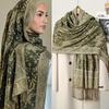 New Ethnic Paisley Embroidery Viscose Hijab Retro Cashew Muslim Women Scarf Wraps Ladies Elegant Shawls Turban Headscarf