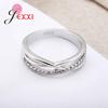 New Wide Cubic Zircon 925 Sterling Silver Ring Fashion Female Jewelry Infinity Women Wedding Rings For Party