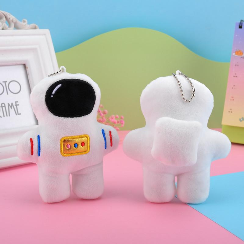Lovely White Astronaut Plush Doll Keychain Filled With Pp Cotton 12cm High