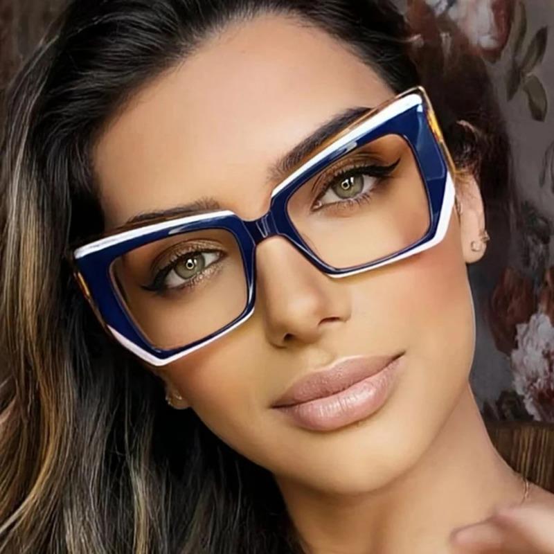 Cat Eye Anti Blue Light akiniai moterims Madingi daugiakampiai vintažinio prabangaus dizaino akiniai moteriški madingi netaisyklingi kvadratiniai akiniai